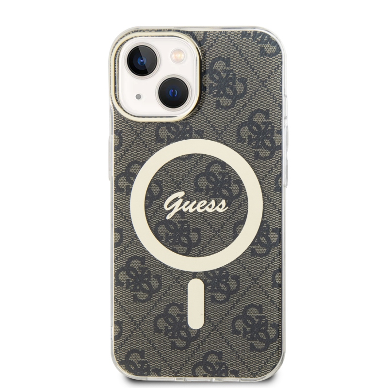 Guess IML 4G MagSafe Zadný Kryt pre iPhone 15 Brown