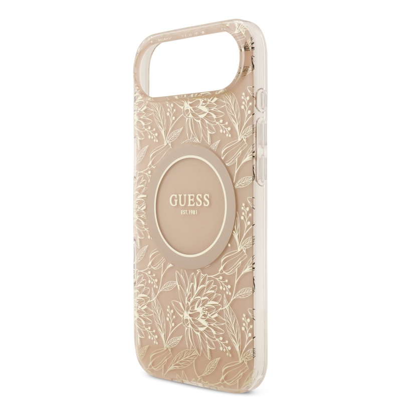 Guess IML Flowers Allover Strap MagSafe zadný kryt pre iPhone Air Pink