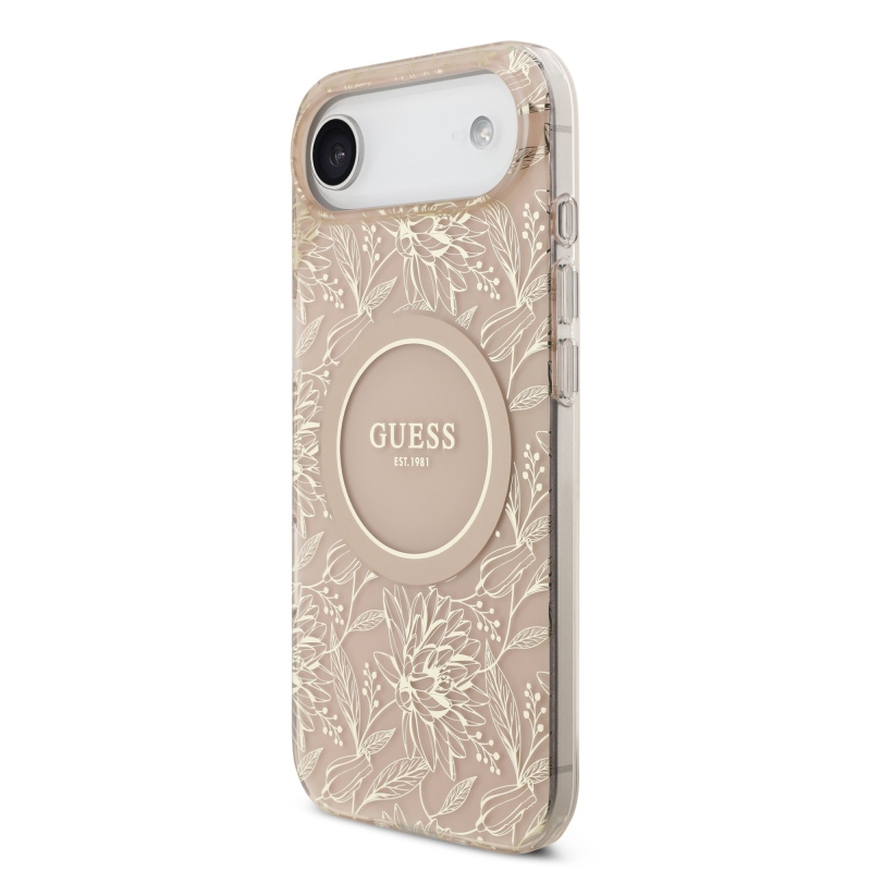 Guess IML Flowers Allover Strap MagSafe zadný kryt pre iPhone Air Pink