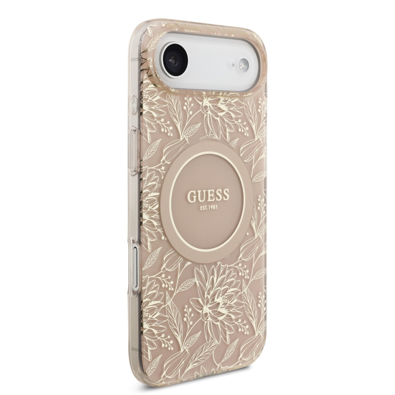 Guess IML Flowers Allover Strap MagSafe zadný kryt pre iPhone Air Pink