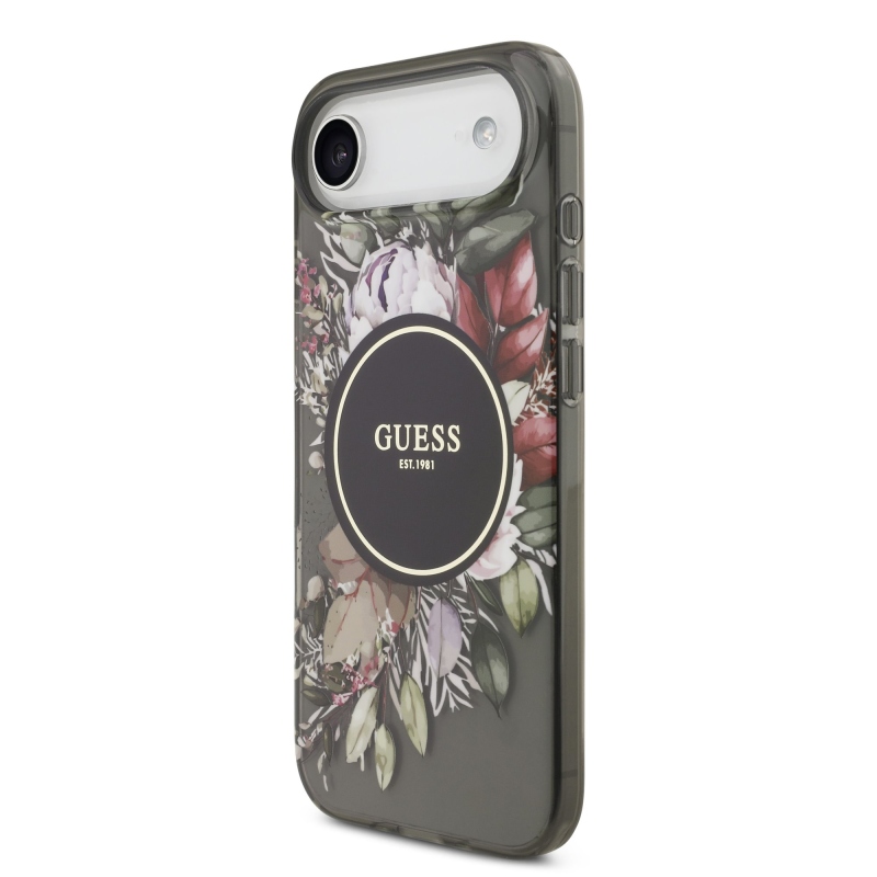 Guess IML Flowers Strap MagSafe zadný kryt pre iPhone Air Black