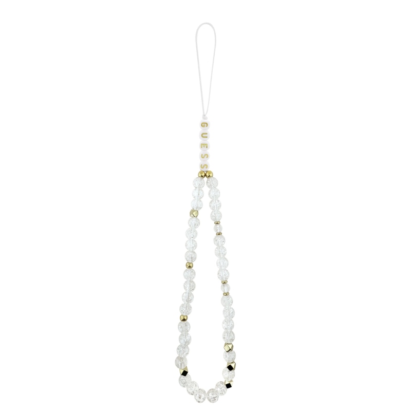 Guess IML Glitter Script Strap MagSafe zadný kryt pre iPhone 17 Transparent