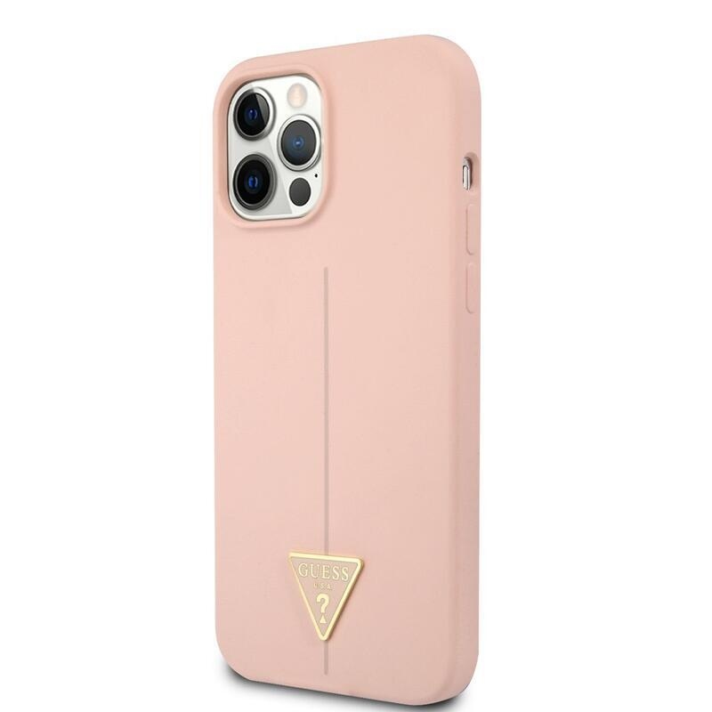 Guess line silikónový obal na iPhone 12/12 Pro - ružový