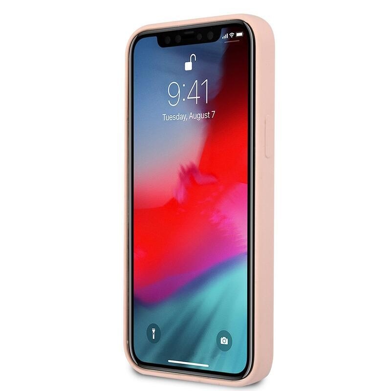 Guess line silikónový obal na iPhone 12/12 Pro - ružový