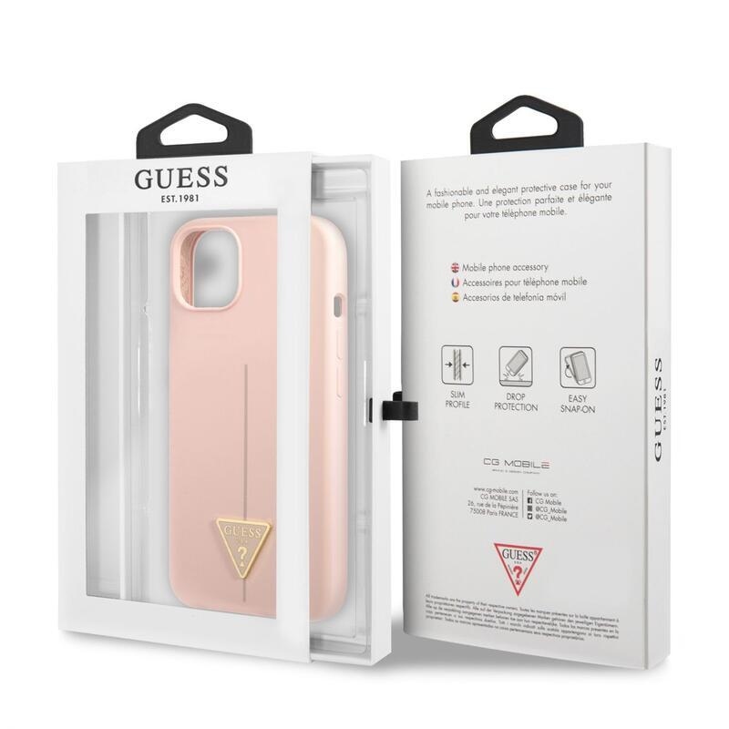 Guess line silikónový obal na iPhone 13 mini - ružový