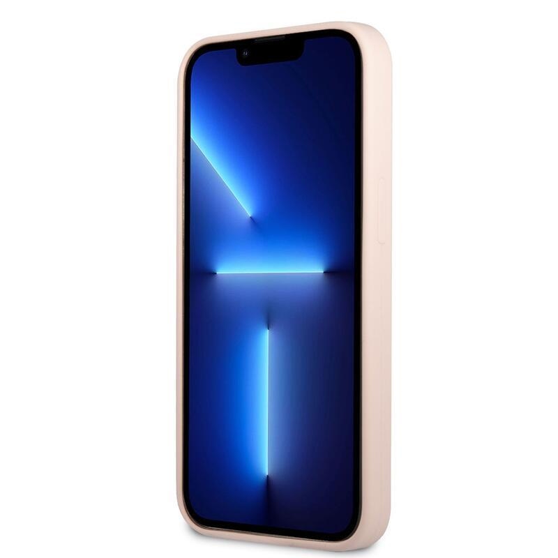 Guess line silikónový obal na iPhone 13 mini - ružový