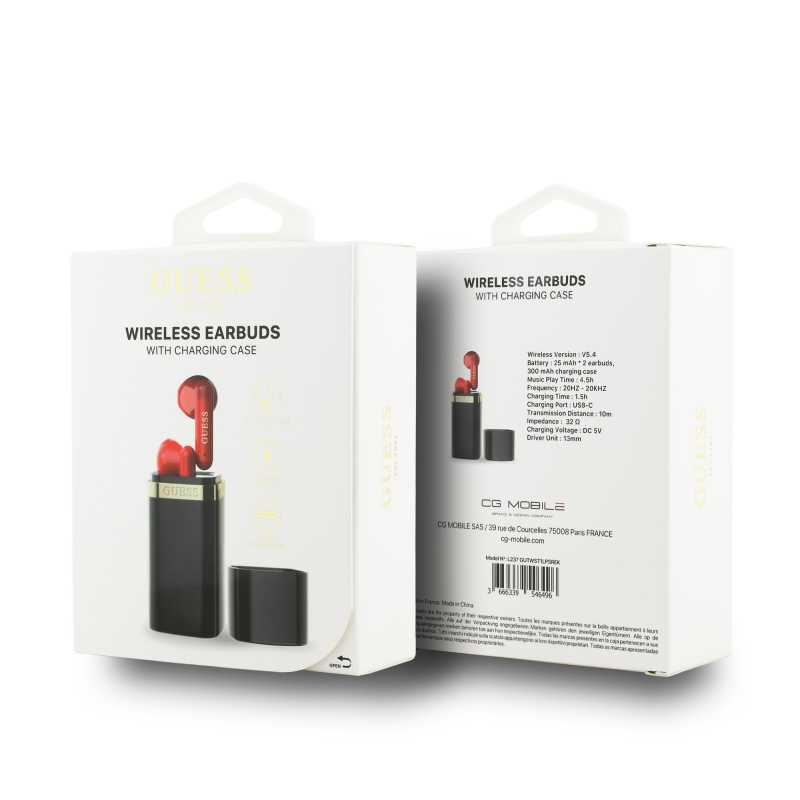 Bezdrôtové slúchadlá Guess Lipstick Shape TWS Black