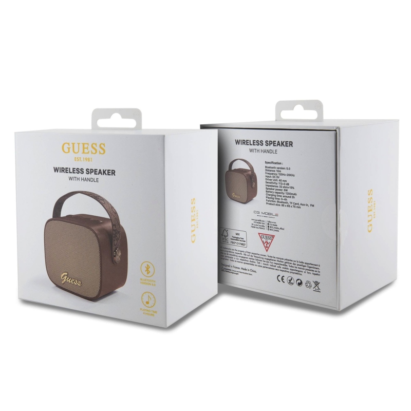 Guess Mini Bluetooth Speaker PU 4G Strap Brown