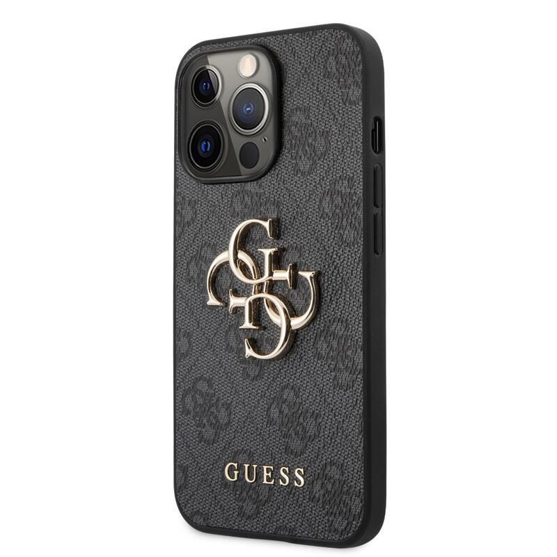 Guess obal s kovovým logom na iPhone 13 Pro - sivý