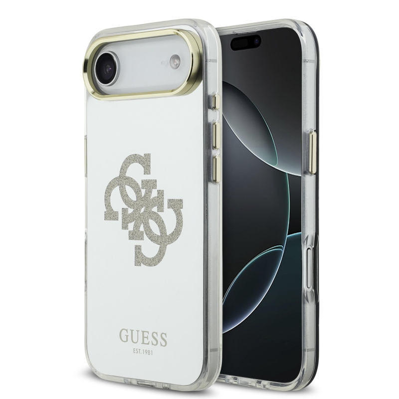 Guess PC/TPU Mirror 4G Glitter Logo MagSafe zadný kryt pre iPhone Air Gold