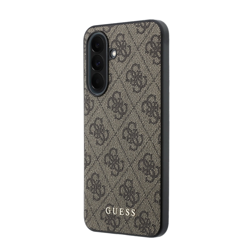 Guess PU 4G Metal Classic Logo Zadný kryt pre Samsung Galaxy A37 Brown