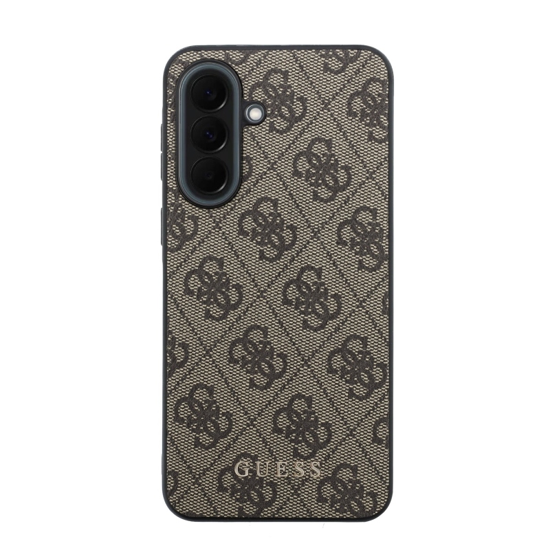 Guess PU 4G Metal Classic Logo Zadný kryt pre Samsung Galaxy A37 Brown