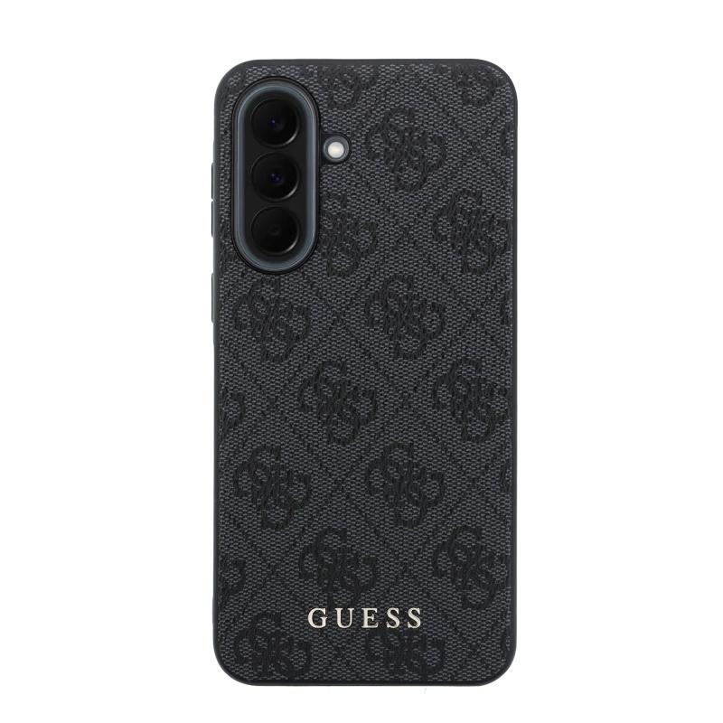 Guess PU 4G Metal Classic Classic Zadný kryt s logom pre Samsung Galaxy A37 Grey
