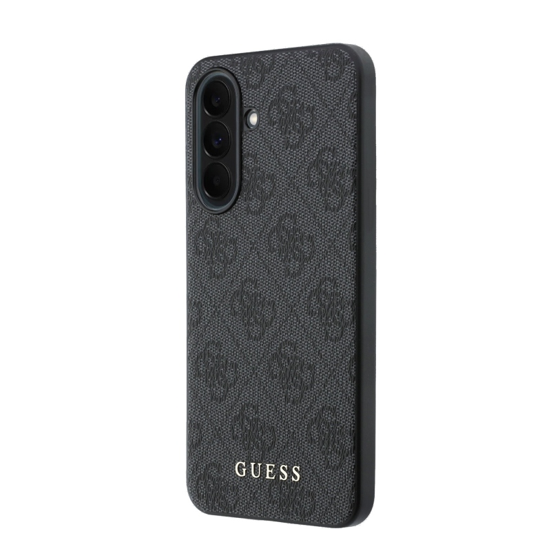 Guess PU 4G Metal Classic Classic Zadný kryt s logom pre Samsung Galaxy A37 Grey