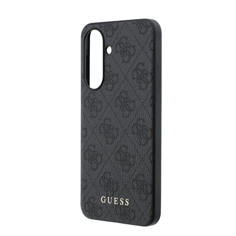 Guess PU 4G Metal Classic Classic Zadný kryt s logom pre Samsung Galaxy A37 Grey