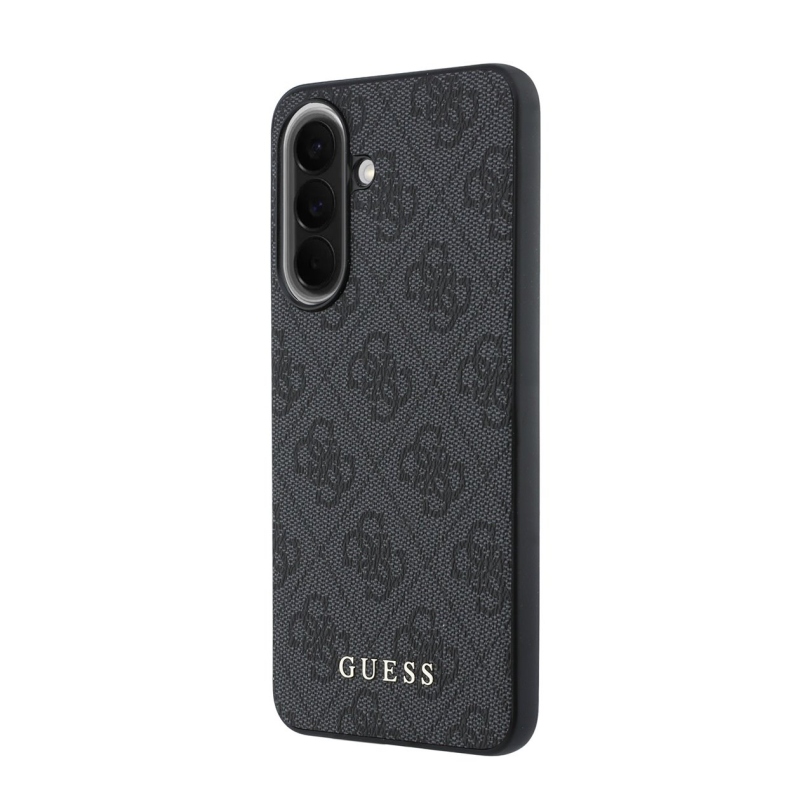Guess PU 4G Metal Classic Classic Zadný kryt s logom pre Samsung Galaxy A57 Grey
