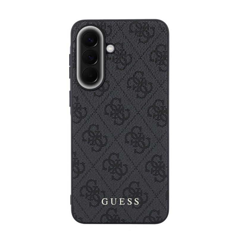 Guess PU 4G Metal Classic Classic Zadný kryt s logom pre Samsung Galaxy A57 Grey