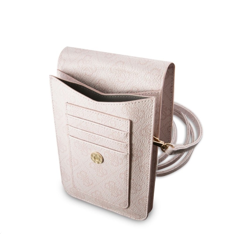 Guess PU 4G Metal Logo Phone Bag Pink