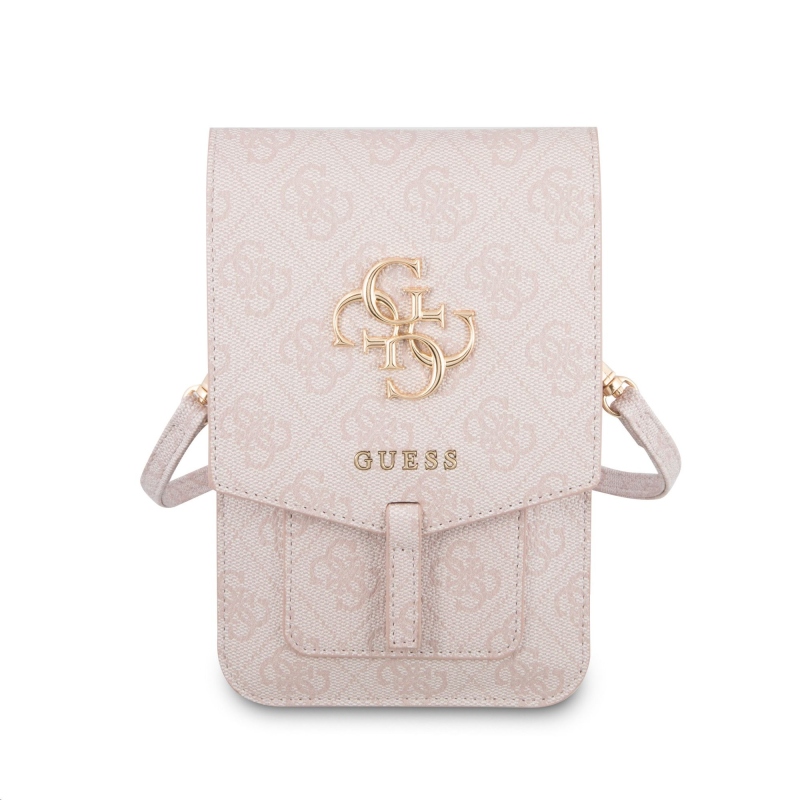 Guess PU 4G Metal Logo Phone Bag Pink