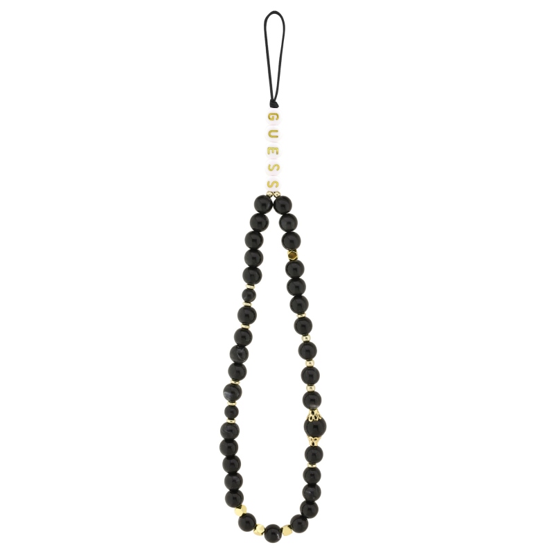 Guess PU 4G Kovový zadný kryt s logom pre iPhone 17 Pro Black