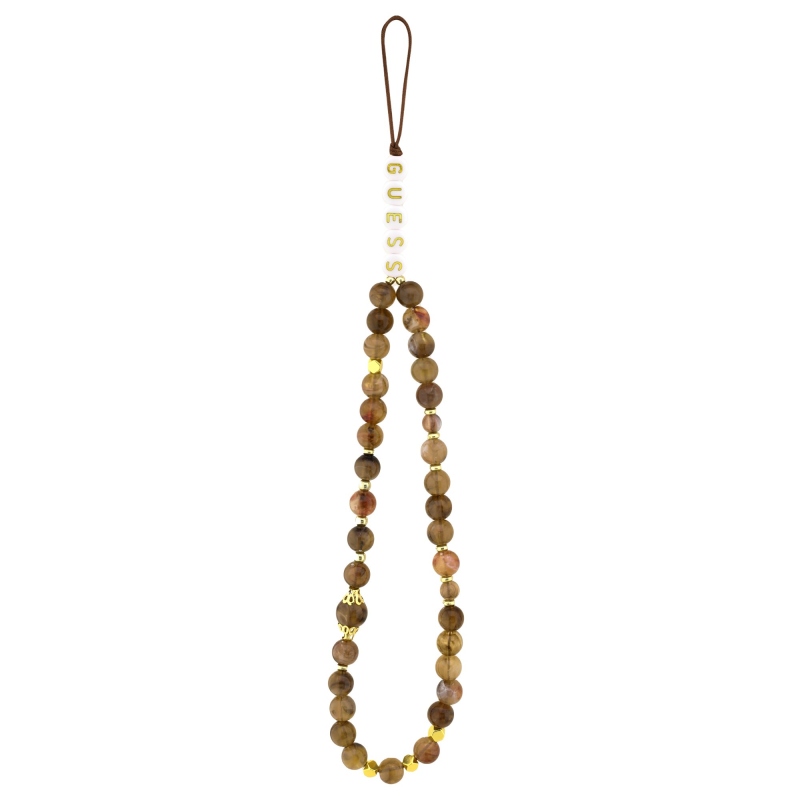 Guess PU 4G Metal Logo Strap Zadný Kryt pre iPhone 17 Pro Brown