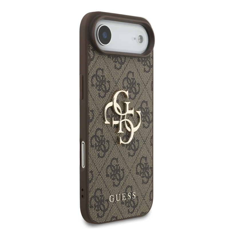 Guess PU 4G Metal Logo Strap Zadný Kryt pre iPhone Air Brown