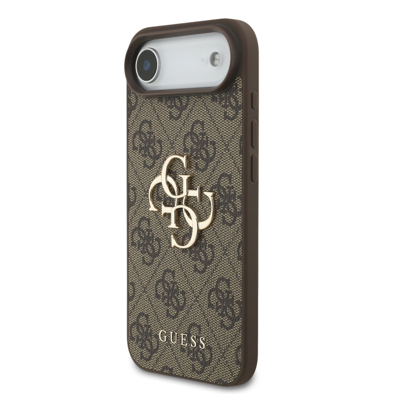 Guess PU 4G Metal Logo Strap Zadný Kryt pre iPhone Air Brown