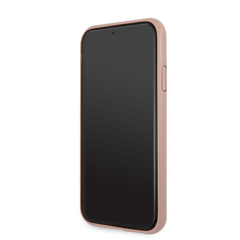 Guess PU 4G Metal Logo Zadný Kryt pre iPhone 11 Pink