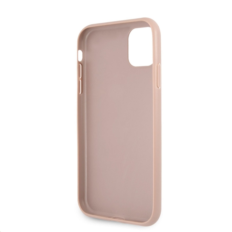 Guess PU 4G Metal Logo Zadný Kryt pre iPhone 11 Pink