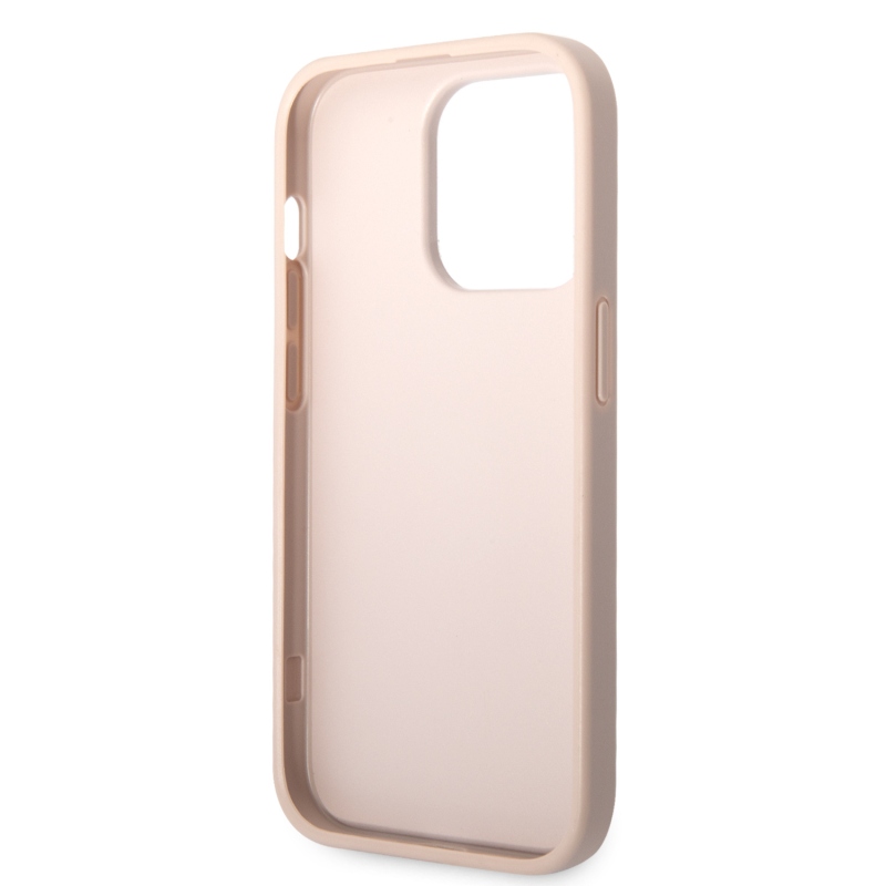 Guess PU 4G Metal Logo Zadný Kryt pre iPhone 15 Pro Max Pink