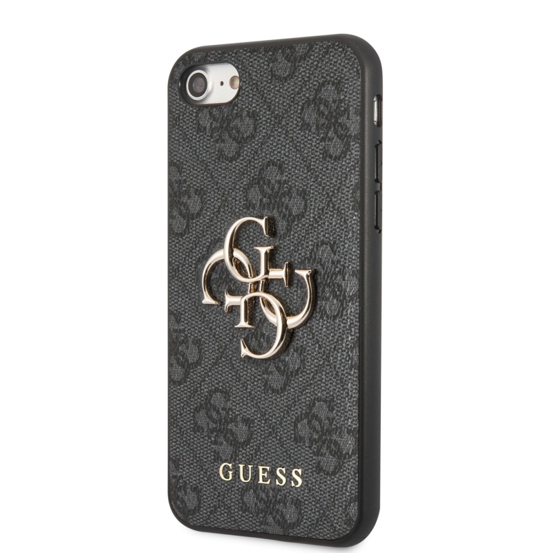 Guess PU 4G Metal Logo Zadný Kryt pre iPhone 7/8/SE2020/SE2022 Grey