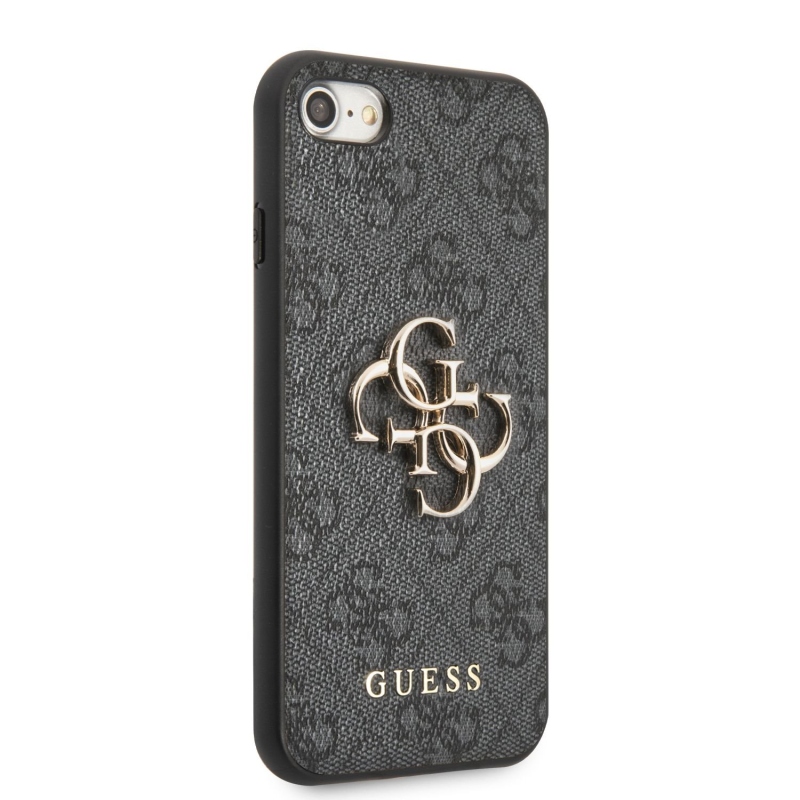 Guess PU 4G Metal Logo Zadný Kryt pre iPhone 7/8/SE2020/SE2022 Grey