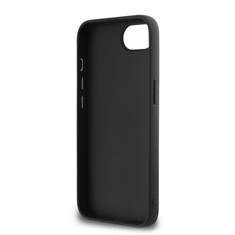 Guess PU 4G Kovový zadný kryt s logom pre iPhone SE4 Grey