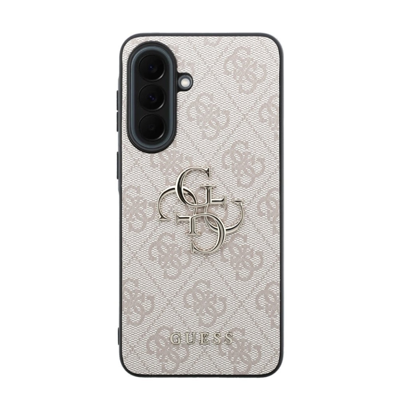 Guess PU 4G Kovový zadný kryt s logom pre Samsung Galaxy A37 Pink