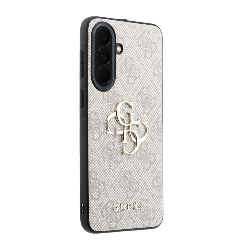 Guess PU 4G Kovový zadný kryt s logom pre Samsung Galaxy A37 Pink