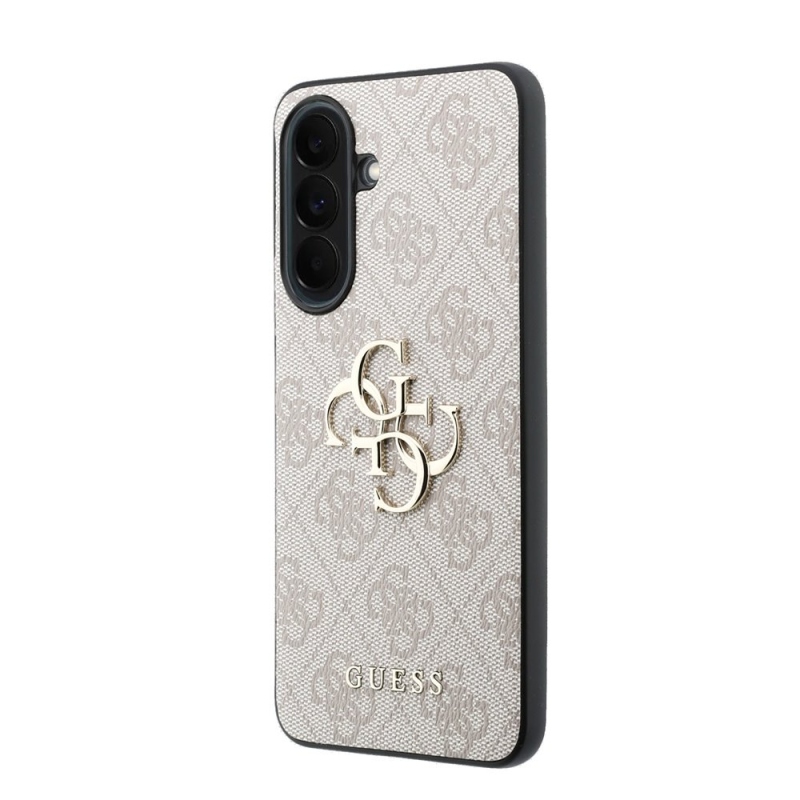 Guess PU 4G Kovový zadný kryt s logom pre Samsung Galaxy A37 Pink