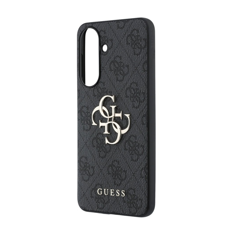Guess PU 4G Kovový zadný kryt s logom pre Samsung Galaxy A57 Grey