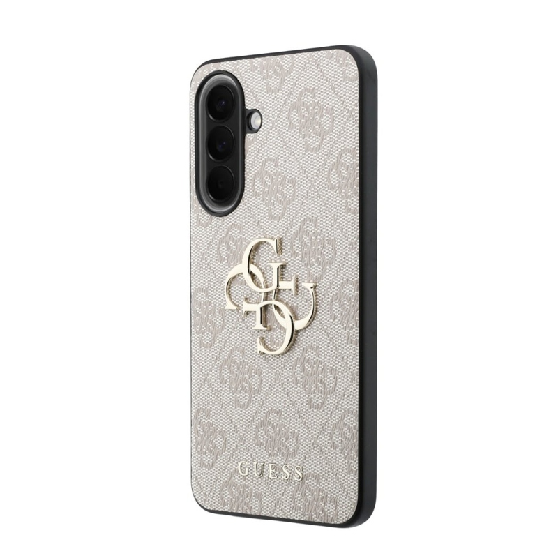 Guess PU 4G Kovový zadný kryt s logom pre Samsung Galaxy A57 Pink
