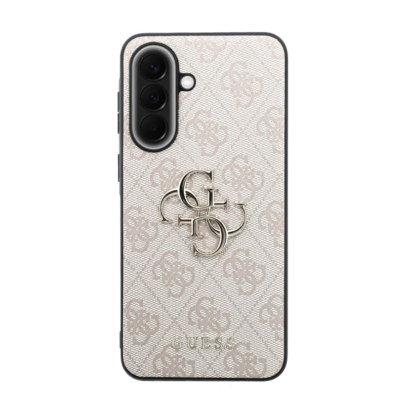 Guess PU 4G Kovový zadný kryt s logom pre Samsung Galaxy A57 Pink