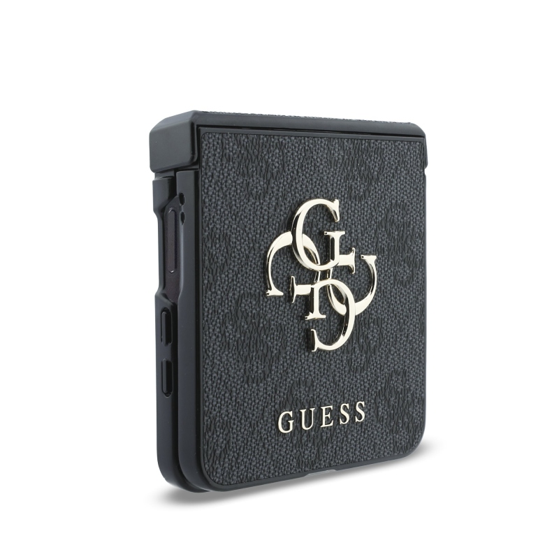 Guess PU 4G Metal Logo – zadný kryt pre Samsung Galaxy Z Flip 8, sivý