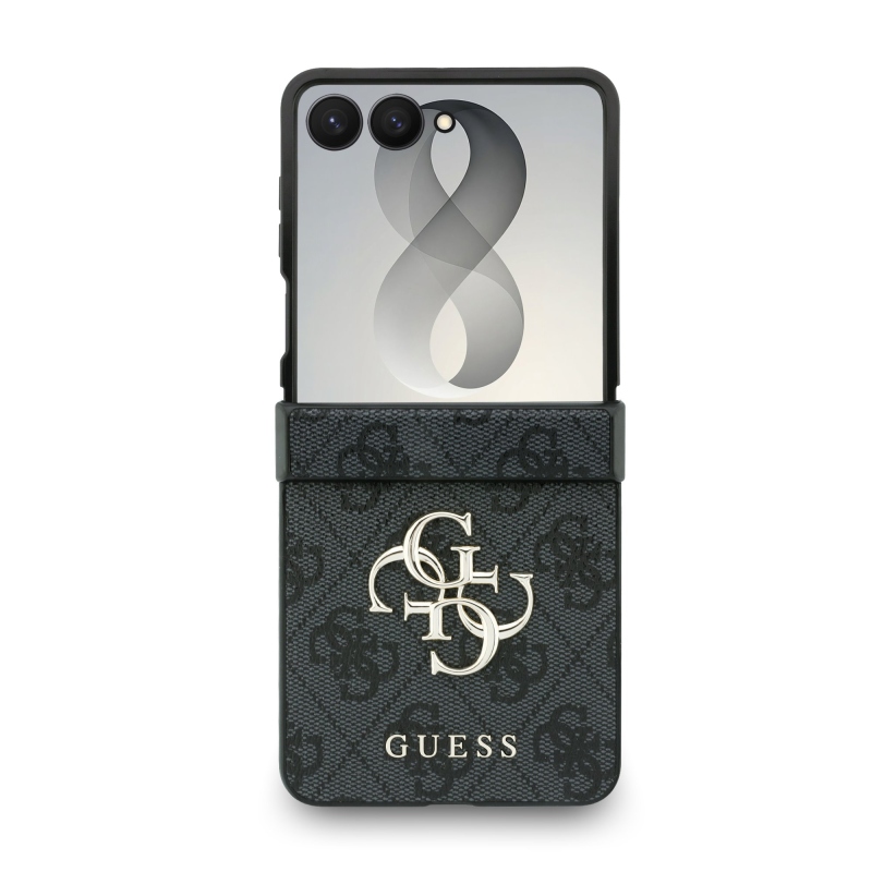 Guess PU 4G Metal Logo – zadný kryt pre Samsung Galaxy Z Flip 8, sivý