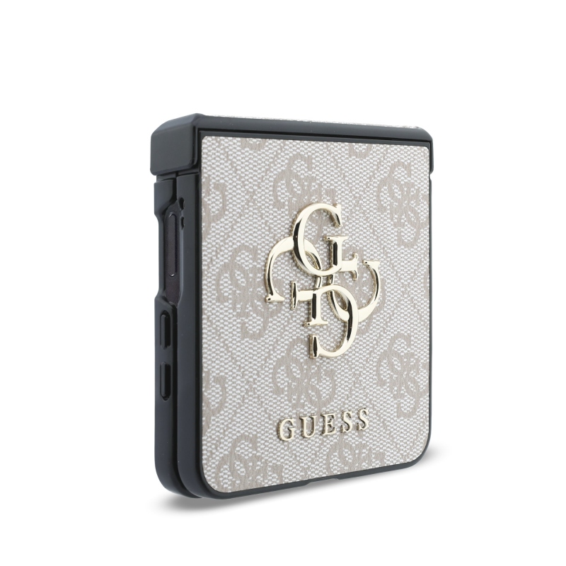 Guess PU 4G Metal Logo zadný kryt pre Samsung Galaxy Z Flip 8 ružový