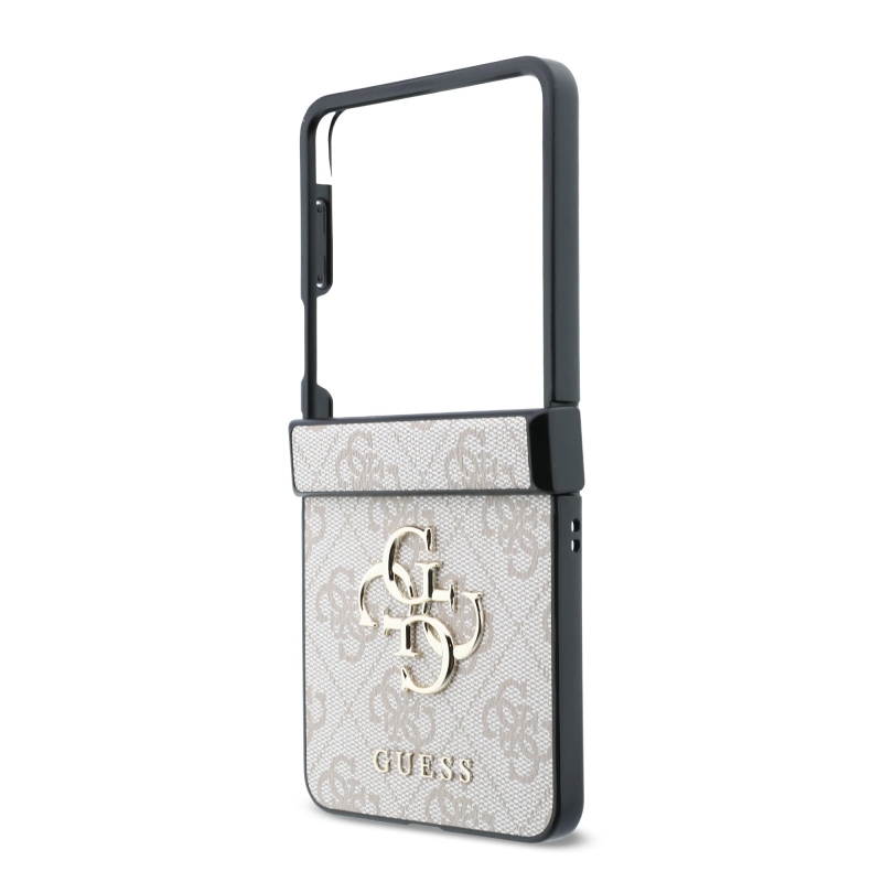 Guess PU 4G Metal Logo zadný kryt pre Samsung Galaxy Z Flip 8 ružový
