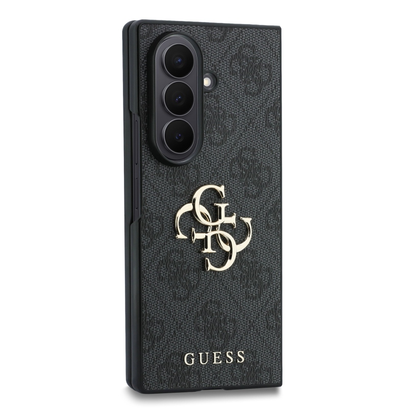 Guess PU 4G Metal Logo – zadný kryt pre Samsung Galaxy Z Fold 8 v šedej farbe Ultra Grey