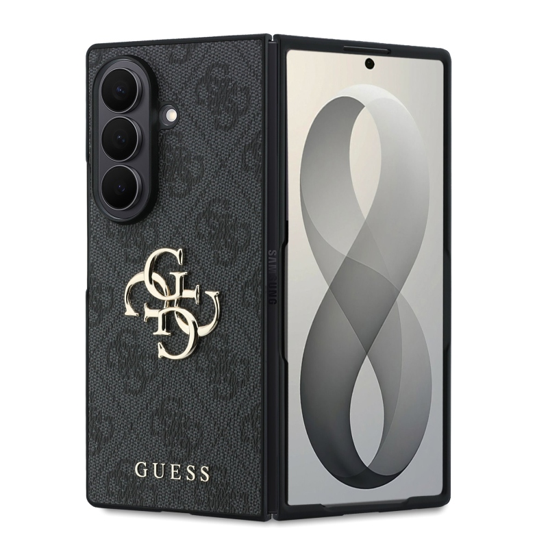 Guess PU 4G Metal Logo – zadný kryt pre Samsung Galaxy Z Fold 8 v šedej farbe Ultra Grey