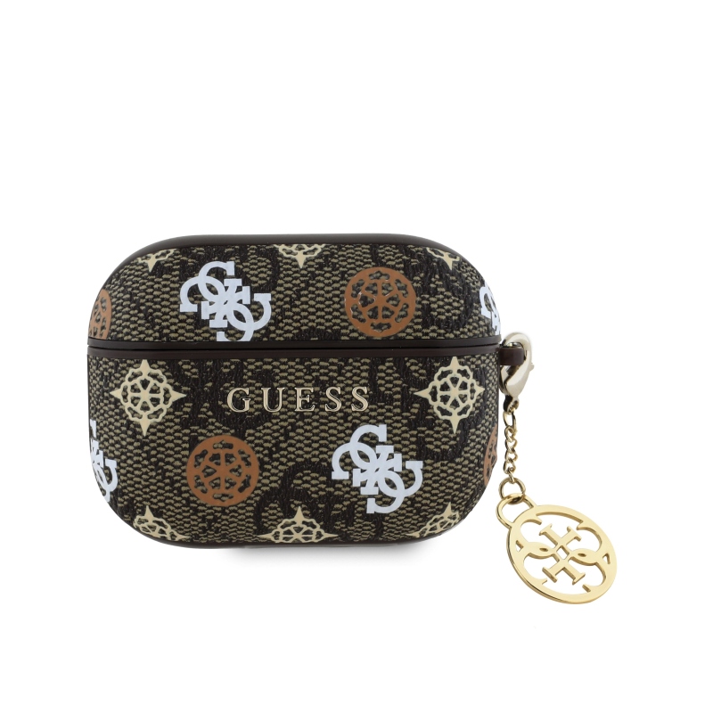Puzdro Guess PU 4G Peony Charm pre AirPods Pro Brown