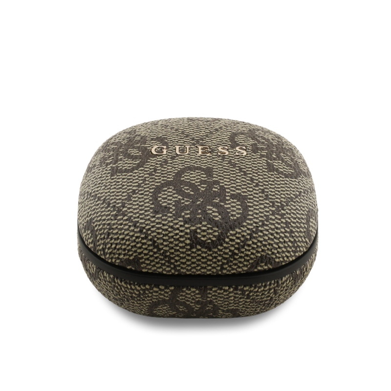 Bezdrôtové slúchadlá Guess PU 4G Script Logo ENC TWS Brown