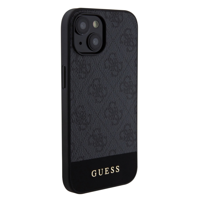 Guess PU 4G Stripe MagSafe Zadný Kryt pre iPhone 15 Black