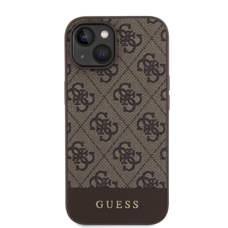 Guess PU 4G Stripe MagSafe Zadný Kryt pre iPhone 15 Brown