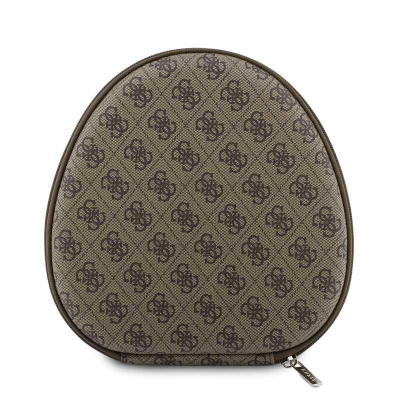 Bezdrôtové slúchadlá Guess PU 4G Triangle Logo ENC Brown